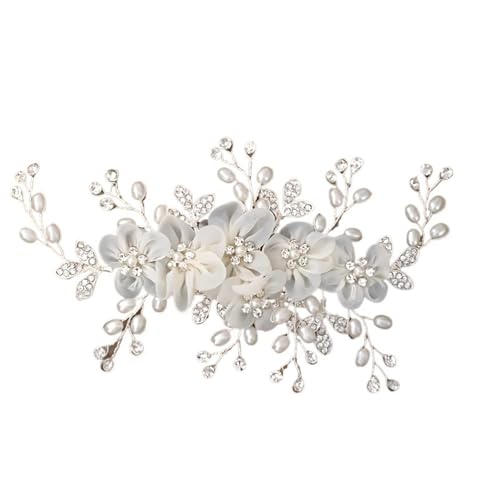 2PCS Blume Perle Haar Clip Kamm Stirnband Frauen Hochzeit Schmuck Zubehör for Braut FüR Hochzeiten von MAQDDO