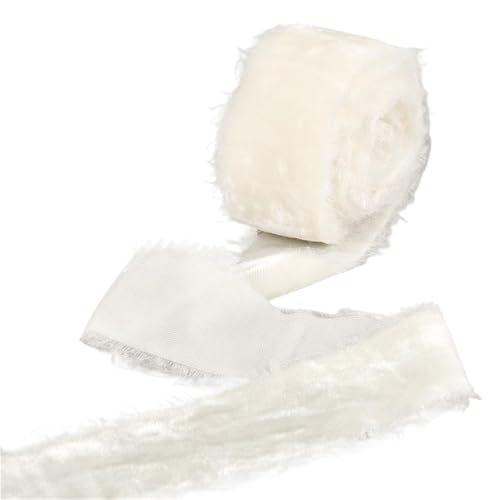 6 Yards Handgemachte Samt Band Eingefasst Falten Zerrissen Hochzeit Party Blume Bouquet Geschenk Verpackung FüR Handwerk(Color 1) von MAQDDO