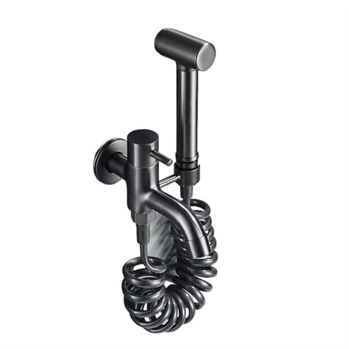 Bidet-Wasserhähne, Kaltwasser-WC, Handbrause, Bidet-Sprayer, Wand-Bidet-Set FüR Dusche(Deep gray) von MAQDDO