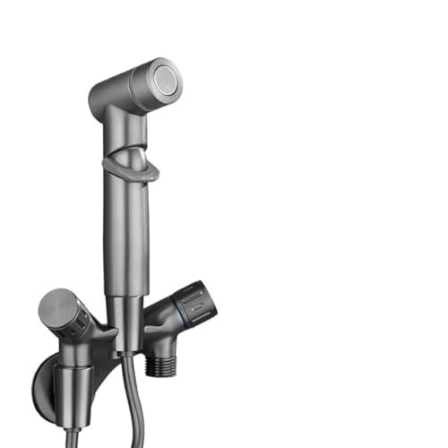 Bidet Wasserhahn WC Begleiter Spritzpistole Set Balkon Badezimmer Waschmaschine Spray FüR Dusche(Deep gray) von MAQDDO