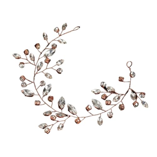 Braut Kopfschmuck Blumen Hochzeit Legierung Strass Haarspange for Party Jubiläen FüR Hochzeiten(Rose Gold) von MAQDDO