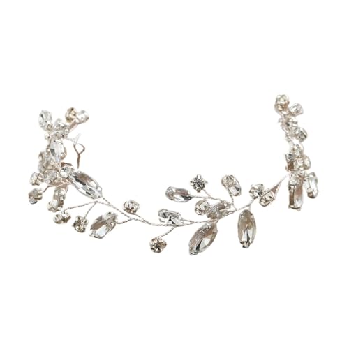 Braut Kopfschmuck Blumen Hochzeit Legierung Strass Haarspange for Party Jubiläen FüR Hochzeiten(Sliver) von MAQDDO
