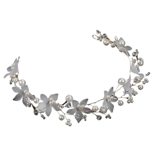 Braut Kopfschmuck Dame Kristall Haarband Blume Hochzeit Stirnband for Party Haar Zubehör FüR Hochzeiten(Gold) von MAQDDO