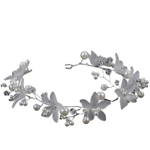 Braut Kopfschmuck Dame Kristall Haarband Blume Hochzeit Stirnband for Party Haar Zubehör FüR Hochzeiten(Sliver) von MAQDDO
