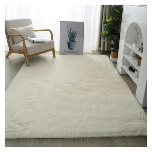 Fluffy Plush Carpets for Living Room Decor, Thicker, Shaggy, Long Pile Floor Mat, Salon Decoration, House Door Rugs FüR Schlafzimmer(Beige,80X200cm) von MAQDDO