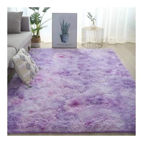 Fluffy Shaggy Rug Carpet Area for Kids Room Living Soft Furry Floor Modern Decor FüR Schlafzimmer(Light Blue,80X160cm) von MAQDDO