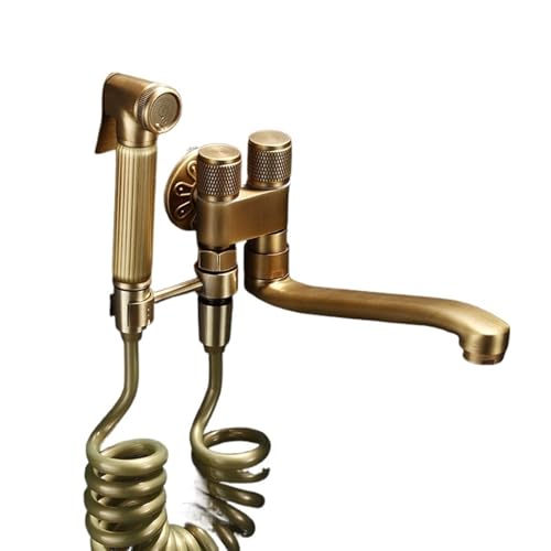 Hand Bidet Sprayer Douche Toilette Kit Antik Bronze Duschkopf Messing Ventil Set Jet Wasserhahn Garten Armaturen FüR Dusche(Style 6) von MAQDDO