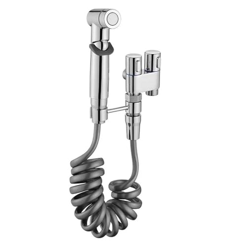 Handheld Bidet Sprayer Aufsatz for Wc Doppel Outlet Ventil Toliet Begleiter Küche Bad Wasserhahn Heimgebrauch Reinigung FüR Dusche(Silver) von MAQDDO