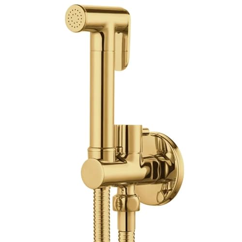 Handheld Wc Bidet Sprayer Set Zubehör Wasserhahn for Badezimmer Dusche Kopf Selbst Reinigung FüR Dusche(Gold) von MAQDDO