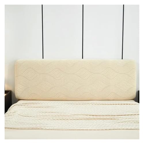 MAQDDO 1 PC-Kopfteilbezug, Wellenmuster, Kopfteilbezug, gestrickt, elastisch, Jacquard, Nachttischbezug for Bett im Schlafzimmer FüR Schlafzimmer(Beige,150cm) von MAQDDO