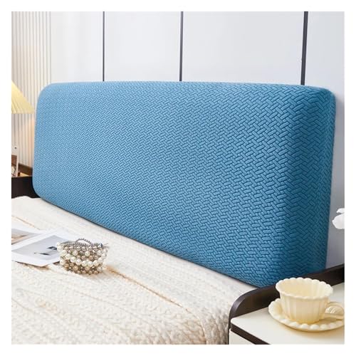 MAQDDO All-Inclusive Jacquard Bettkopfteilbezug Einfarbiger elastischer Bettrückenlehnenbezug Schlafzimmer FüR Schlafzimmer(Blue,200 cm) von MAQDDO