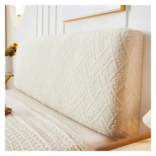 MAQDDO Einfarbige, weiche Bettkopfabdeckung, All-Inclusive-Stretch-Kopfteilabdeckung, Jacquard-Bettrückenschutzabdeckungen for Schlafzimmer FüR Schlafzimmer(Color 2,L150cm H50-60cm) von MAQDDO