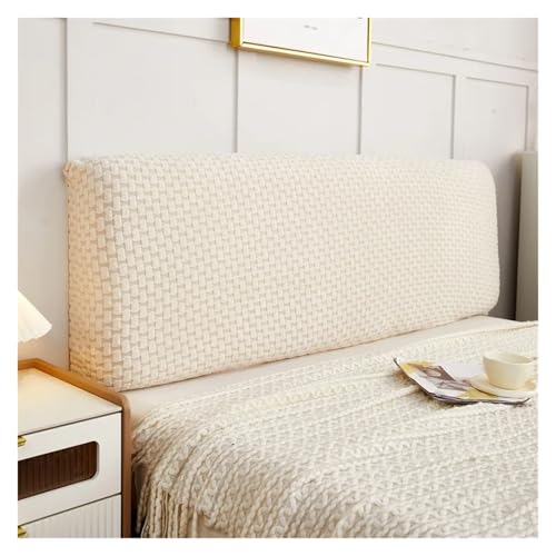 MAQDDO Einfarbige Bettkopfbezüge, verdicken, elastischer Kopfteilbezug, Rückenschutz for das Schlafzimmer im Home-Hotel FüR Schlafzimmer(Beige,200cm) von MAQDDO