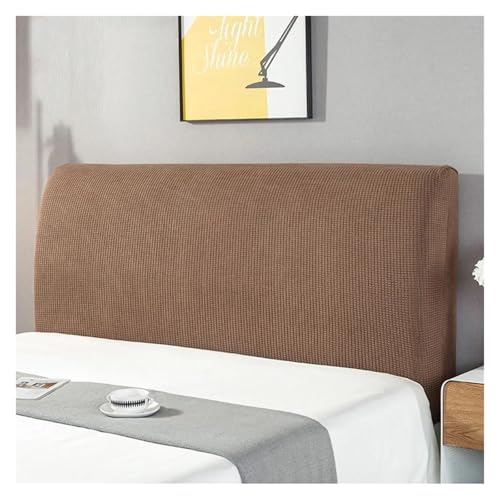 MAQDDO Elastische Hause Einfarbig Bett Kopf Abdeckungen Slipcover Zurück Stuhl Abdeckung Kopfteil FüR Schlafzimmer(Coffee,M for150-170cm) von MAQDDO