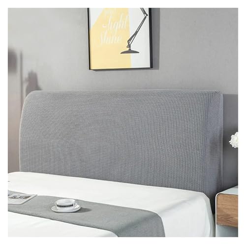 MAQDDO Elastische Hause Einfarbig Bett Kopf Abdeckungen Slipcover Zurück Stuhl Abdeckung Kopfteil FüR Schlafzimmer(Grey,M for150-170cm) von MAQDDO