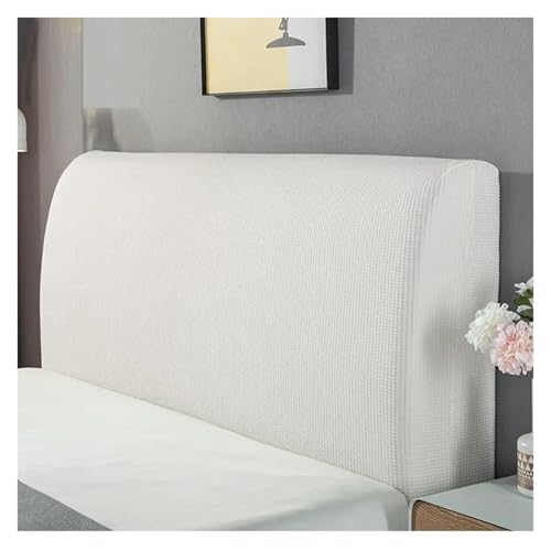 MAQDDO Elastische Hause Einfarbig Bett Kopf Abdeckungen Slipcover Zurück Stuhl Abdeckung Kopfteil FüR Schlafzimmer(White,XL for200-220cm) von MAQDDO