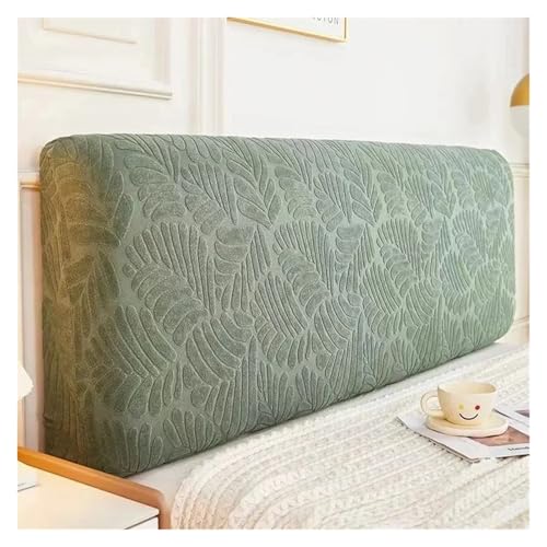 MAQDDO Elastische Verdicken All-Inclusive Bett Kopf Abdeckung Plain Kopfteil Hause Lange Zurück Dekoration Cabecero FüR Schlafzimmer(Dark Green,150cm) von MAQDDO