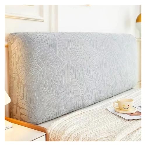 MAQDDO Elastische Verdicken All-Inclusive Bett Kopf Abdeckung Plain Kopfteil Hause Lange Zurück Dekoration Cabecero FüR Schlafzimmer(Grey,180cm) von MAQDDO