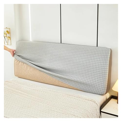 MAQDDO Hochelastischer All-Inclusive-Bettkopfteilbezug, Kopfteilbezug for Zuhause, Lange Rückenlehne, Heimtextilien FüR Schlafzimmer(Grey,Width 220cm) von MAQDDO