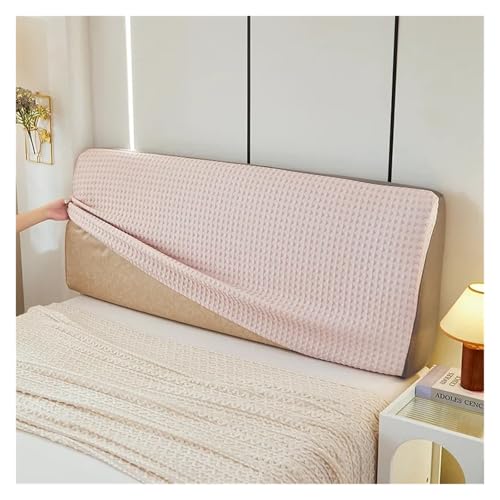 MAQDDO Hochelastischer All-Inclusive-Bettkopfteilbezug, Kopfteilbezug for Zuhause, Lange Rückenlehne, Heimtextilien FüR Schlafzimmer(Pink,Width 220cm) von MAQDDO
