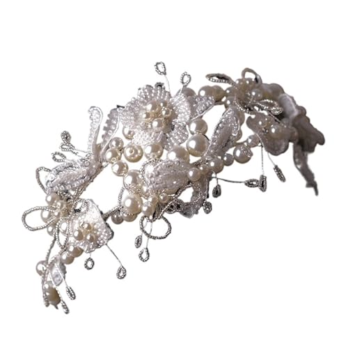 Perle Kristall Braut Kopfschmuck Blume Stirnbänder Haarschmuck Hochzeit for Frauen Party FüR Hochzeiten von MAQDDO