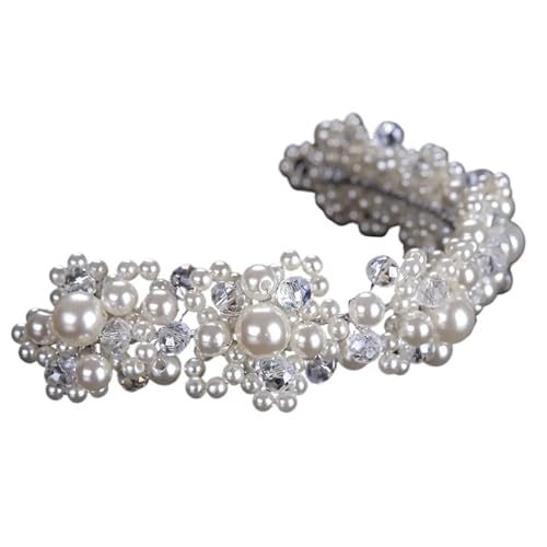 Perlen Kristall Stirnband Haarschmuck Blume Braut for Frauen Hochzeit Schmuck Band FüR Hochzeiten von MAQDDO
