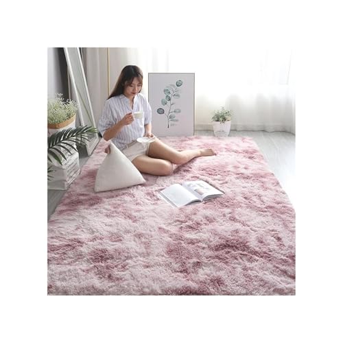 Soft Shaggy Carpet Living Room Fluffy Children Rugs Plush Area Rug for Bedroom Kids Modern Home Decor FüR Schlafzimmer(Pink,160x120cm) von MAQDDO