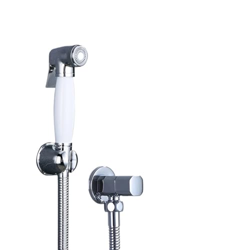 Weißer Toiletten-Bidet-Sprayer, solider Duschkopf, Badezimmer-Duschset, Handauslauf-Waschmaschine FüR Dusche(A SET) von MAQDDO