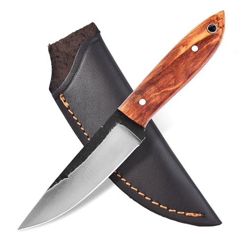Jagdmesser Mittelalter Wikinger Messer Carbon Stahl 1095 Messer MAQ1903 (Hellbraun) von MAQSON