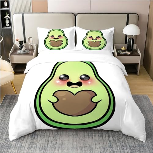 MAQUE Grün BettwäSche Set Avocado BettwäSche 200x220, WendebettwäSche und Kissenbezug 80x80, Weiche & Angenehme & Atmungsaktive Mikrofaser BettwäSche-Sets mit ReißVerschluss von MAQUE