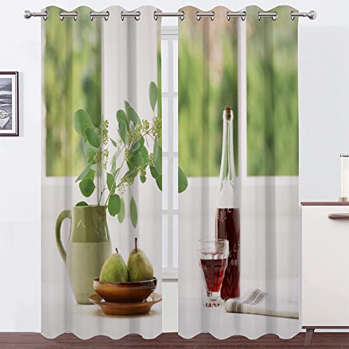 Vorhänge Weinflasche Vorhang Blickdicht VerdunklungsvorhäNge mit öSen, Gardinen Wohnzimmer Schlafzimmer Modern Bedruckt Curtains H 220 X B 140 cm 2er Set Vorhänge Weinflasche Vorhang Blickdicht VerdunklungsvorhäNge mit öSen, Gardinen Wohnzimmer Schlafzimmer Modern Bedruckt Curtains H 220 X B 140 cm 2er Set von MAQUE