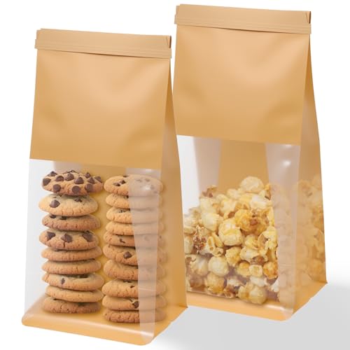 100 Stück Backbeutel mit Fenster, 13 x 9,9 x 27,9 cm, Papier-Keksdose, Krawattenverschluss, Leckerli zum Verpacken von Brot, Gebäck, Donuts, Popcorns, Müsli und Snacks 100 Stück Backbeutel mit Fenster, 13 x 9,9 x 27,9 cm, Papier-Keksdose, Krawattenverschluss, Leckerli zum Verpacken von Brot, Gebäck, Donuts, Popcorns, Müsli und Snacks von MAQUITA