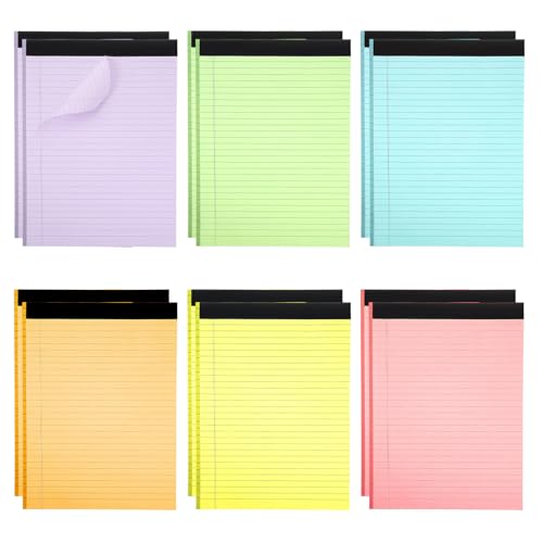 MAQUITA 12 Pcs Colored Legal Pads Letter Size 40 Sheets Per Notepads Micro Perforated Notebook Writing Pad for home, office or business(8.3'' x 11'') von MAQUITA