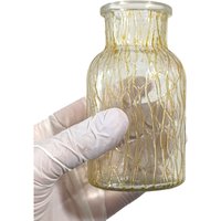 Maria Marachowska Glasgemälde Vase Glitter Gold Linien Transparent 125Ml - Moderne Glasvase Abstrakte Gemalt von MARACHOWSKAART