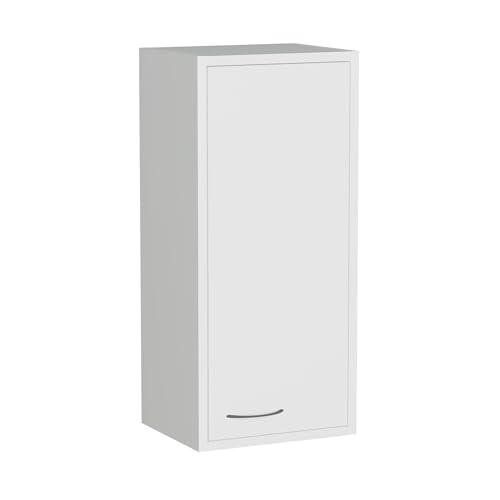 MARAND Hängeschrank Badezimmer Regal mit Regalböden Hochschrank Wandmontage 74 cm - Moderne Badezimmer möbel mit Türen - Matt Weiß von MARAND