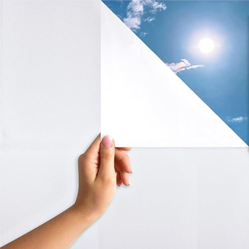 MARAPON® Fensterfolie selbsthaftend Blickdicht in weiß [1.18x20 m] inkl. eBook mit Profitipps - Milchglasfolie mit sehr hohem Sichtschutz - Sichtschutzfolie statisch haftend für Bad & WC von MARAPON