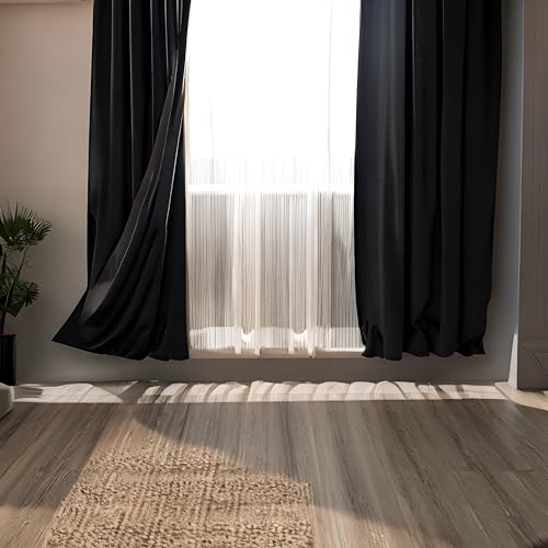 MARAPON® Gardinen aus Samt in Schwarz [2 Stück] | mit Multifunktionsband | Vorhänge Blickdicht | Verdunkelungsvorhänge für Hitzeschutz | Gardine Wohnzimmer | Schiebegardinen isolierend von MARAPON