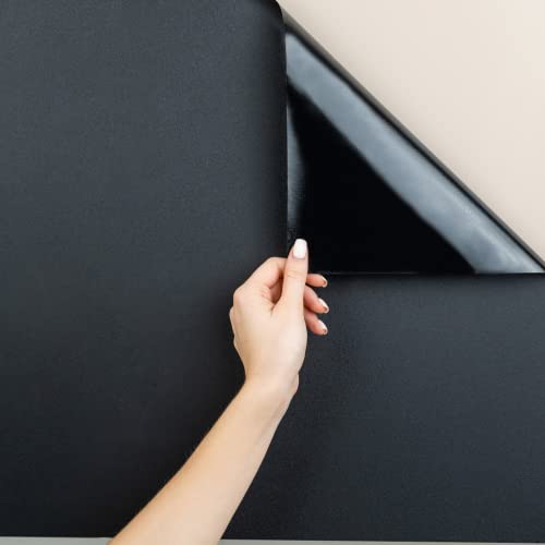 MARAPON® Klebefolie für Möbel in Schwarz [75x200 cm] Möbelfolie - Unicolor selbstklebende Folie in Matt für Küche, Wohnzimmer, Kinderzimmer und alle glatten Oberflächen - ohne Weichmacher von MARAPON