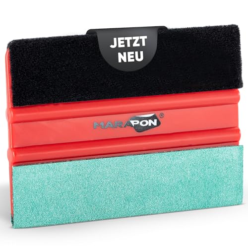 MARAPON® Rakel für Folie | Hochwertiges Folierungs-Werkzeug | Folienrakel 2-in-1 mit Vlies- & Stoffüberzug | Rakel für Profis | Geeignet für Fensterfolien, Möbelfolien und Autofolie von MARAPON