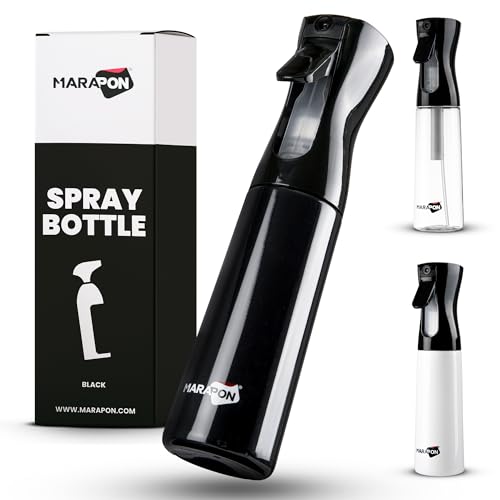 MARAPON® Sprühflasche 300ml mit Zerstäuberfunktion [Schwarz] | Spray Bottle für Firseure und den Haushalt | Sprühflasche für Pflanzen | 3-4 Sekunden anhaltender Sprühvorgang | Ölsprüher von MARAPON