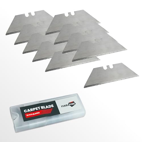 MARAPON® Trapezmesser Klingen [10 Stk.] Ersatzklingen für Teppichmesser | Hoch präzise Profi Cutter Messer Klingen | Trapezklingen | Teppichmesser Profi von MARAPON