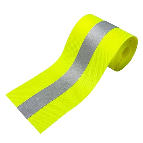 MARARDI Reflektierendes Klebeband zum Nähen - Reflektorband [2 Meter x 50 mm] [Fluoreszierendes Gelb] 100% Polyester - Reflektor Tape Hohe Sichtbarkeit - Reflexionsvermögen ≥300 von MARARDI