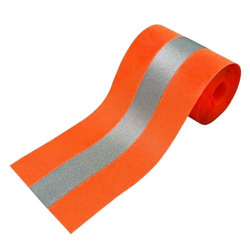MARARDI Reflektierendes Klebeband zum Nähen - Reflektorband [2 Meter x 50 mm] [Fluoreszierendes Orange] 100% Polyester - Reflektor Tape Hohe Sichtbarkeit - Reflexionsvermögen ≥300 von MARARDI