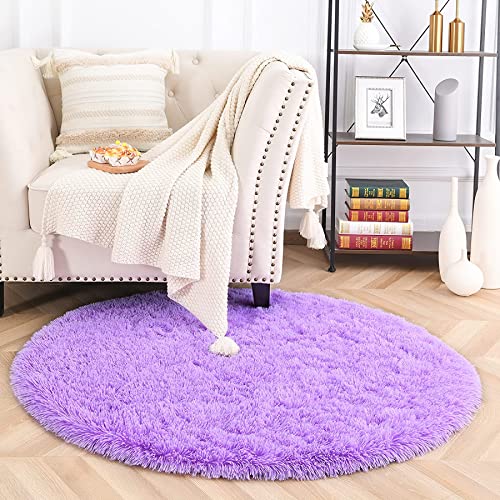 MARATIP Plüsch Teppich Rund,Flauschiger Teppich Rund, modernes Wohnzimmer, Kinder Mädchen,weicher und Flauschiger Teppich für das Schlafzimmer/Wohnzimmer/Kinderzimmer(Violett,Ø 100 cm Rund) MARATIP Plüsch Teppich Rund,Flauschiger Teppich Rund, modernes Wohnzimmer, Kinder Mädchen,weicher und Flauschiger Teppich für das Schlafzimmer/Wohnzimmer/Kinderzimmer(Violett,Ø 100 cm Rund) von MARATIP
