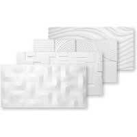 Marbet Design - 3D Wandpaneele Styropor Paneele weiß 96x48x3cm Wandverkleidung Wärmedämmung: 12 Paneele / 5.53 m², PD-1 von MARBET DESIGN