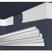 Marbet Design - Stuckleisten xps Styropor weiß 2 Meter Deckenleisten Wandleisten E-Leisten Modelle: E-29 / 20x97mm, 30 Meter / 15 Leisten von MARBET DESIGN
