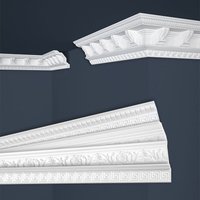 Marbet Design - Stuckleisten weiß gemustert, eps Styropor formfest, Marbet Deckenleisten Serie-B: B-23 / 70x71mm, 30 Meter / 15 Leisten von MARBET DESIGN