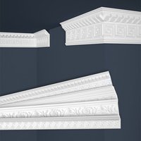 Marbet Design - Stuckleisten weiß gemustert, eps Styropor formfest, Marbet Deckenleisten Serie-B: B-25 / 37x100mm, 40 Meter / 20 Leisten von MARBET DESIGN