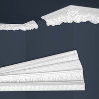 Marbet Design - Stuckleisten weiß gemustert, eps Styropor formfest, Marbet Deckenleisten Serie-B: B-35 / 52x63mm, 30 Meter / 15 Leisten von MARBET DESIGN
