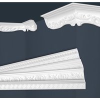 Marbet Design - Stuckleisten weiß gemustert, eps Styropor formfest, Marbet Deckenleisten Serie-B: B-45 / 56x88mm, 40 Meter / 20 Leisten von MARBET DESIGN